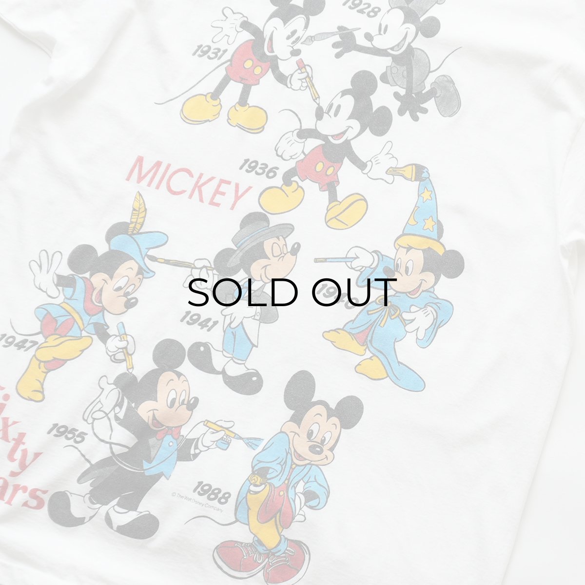 画像8: 80's UNKNOWN BRAND COTTON "SIXTY YEARS MICKEY" PRINT S/S BIG TEE (8)