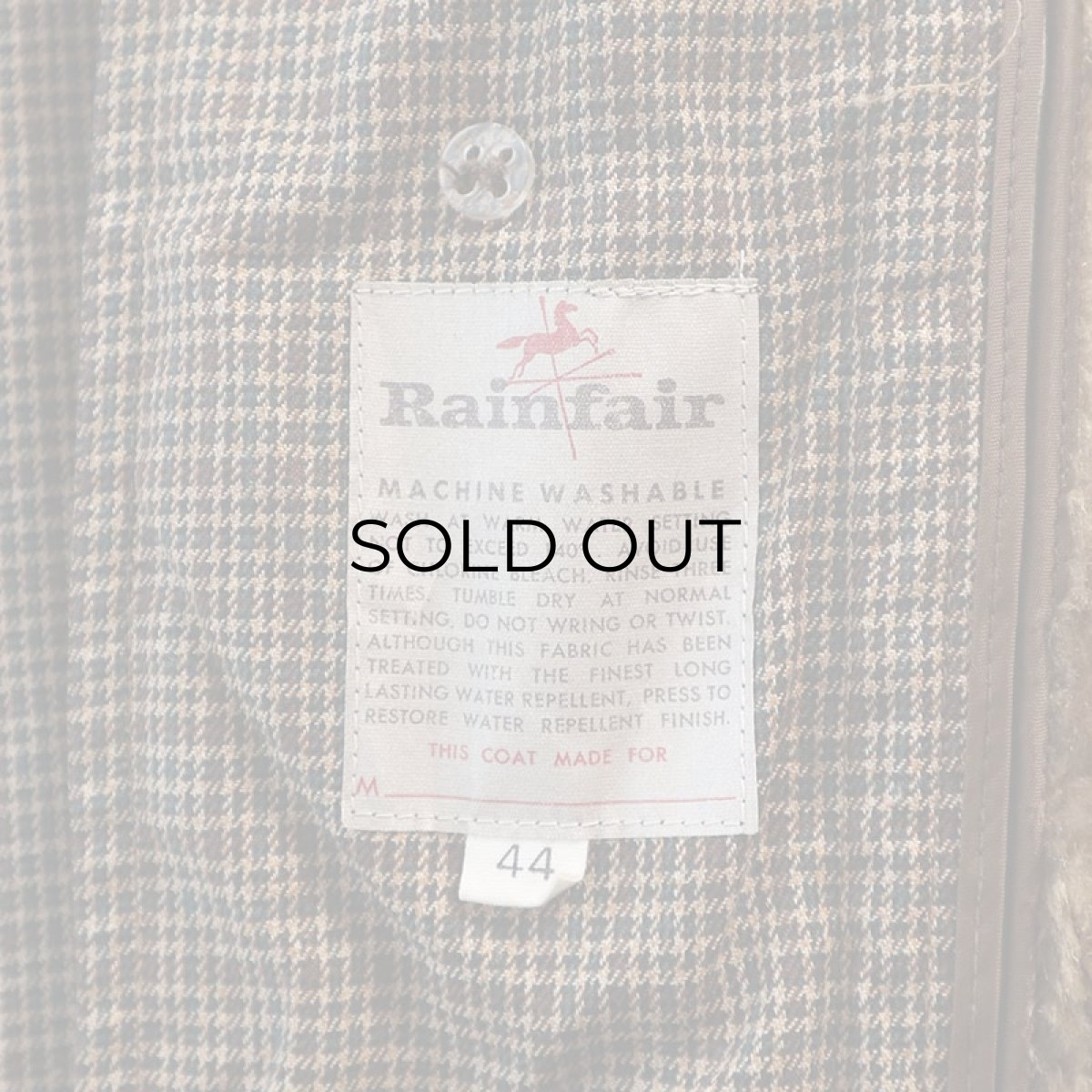 画像11: 〜60's Rainfair CHECK STAND FALL COLLAR COAT with BOA LINER (11)