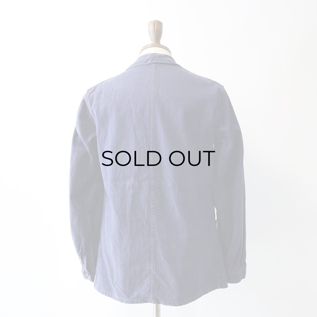 画像14: OLD FRENCH MILITARY COTTON DRILL WORK JACKET (14)