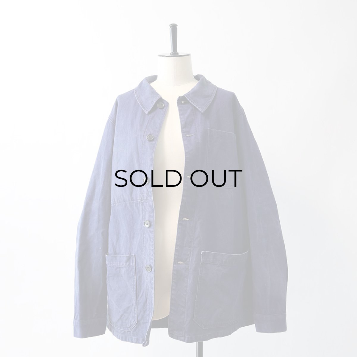 画像15: OLD FRENCH MILITARY COTTON DRILL WORK JACKET (15)