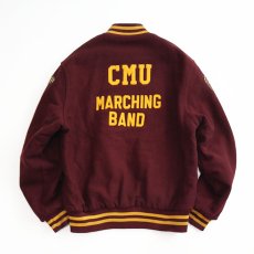 画像3: 〜80's HOLLOWAY WOOL MELTON BACK LETTERED VARSITY JACKET "CMU MARCHING BAND" (3)