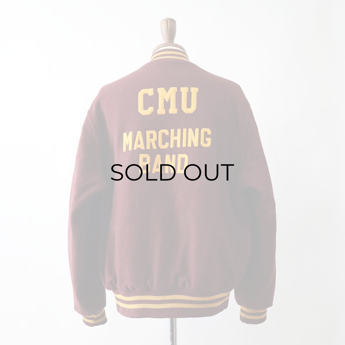 画像13: 〜80's HOLLOWAY WOOL MELTON BACK LETTERED VARSITY JACKET "CMU MARCHING BAND" (13)