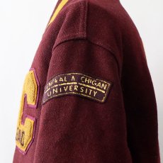 画像15: 〜80's HOLLOWAY WOOL MELTON BACK LETTERED VARSITY JACKET "CMU MARCHING BAND" (15)