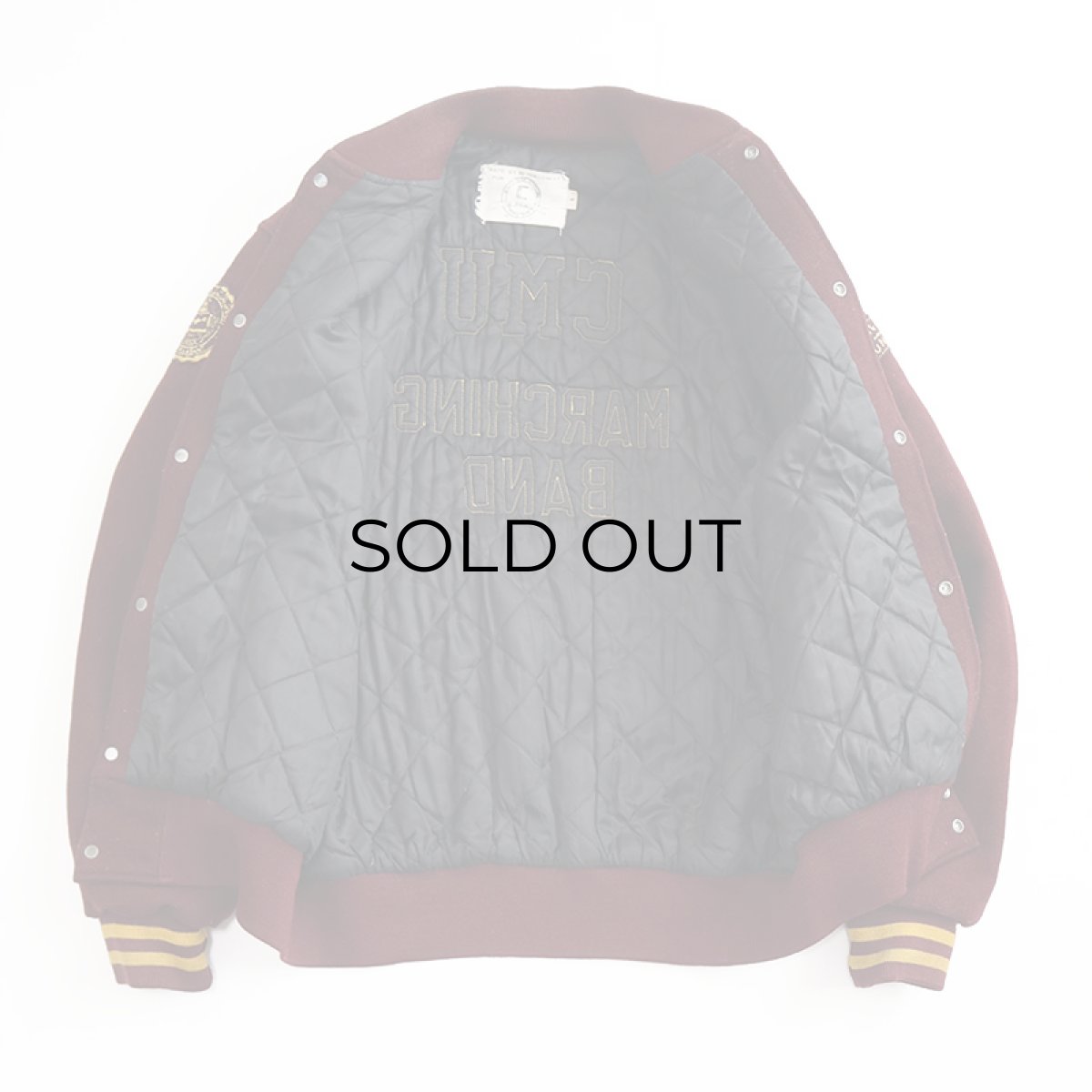 画像2: 〜80's HOLLOWAY WOOL MELTON BACK LETTERED VARSITY JACKET "CMU MARCHING BAND" (2)