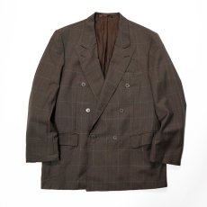 画像1: OLD REDA WOOL WINDOWPANE CHECK W-BREASTED TAILORED JACKET (1)