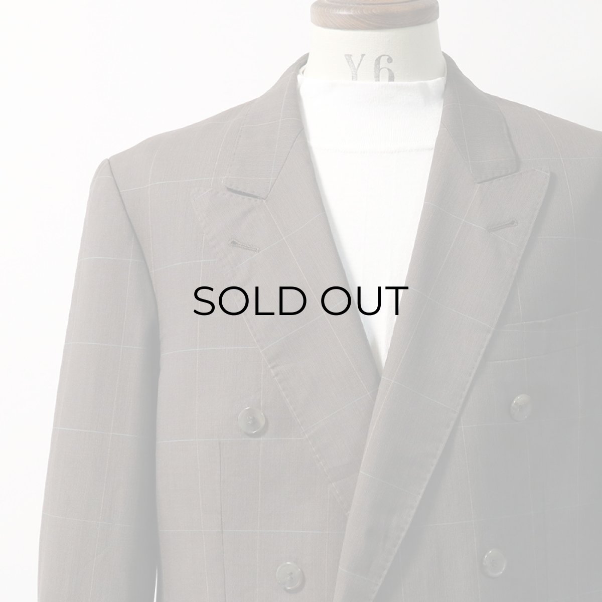 画像14: OLD REDA WOOL WINDOWPANE CHECK W-BREASTED TAILORED JACKET (14)