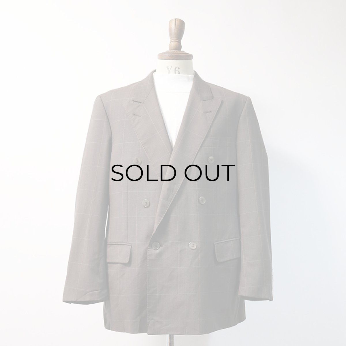 画像11: OLD REDA WOOL WINDOWPANE CHECK W-BREASTED TAILORED JACKET (11)