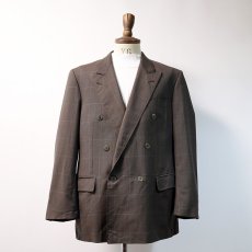 画像11: OLD REDA WOOL WINDOWPANE CHECK W-BREASTED TAILORED JACKET (11)