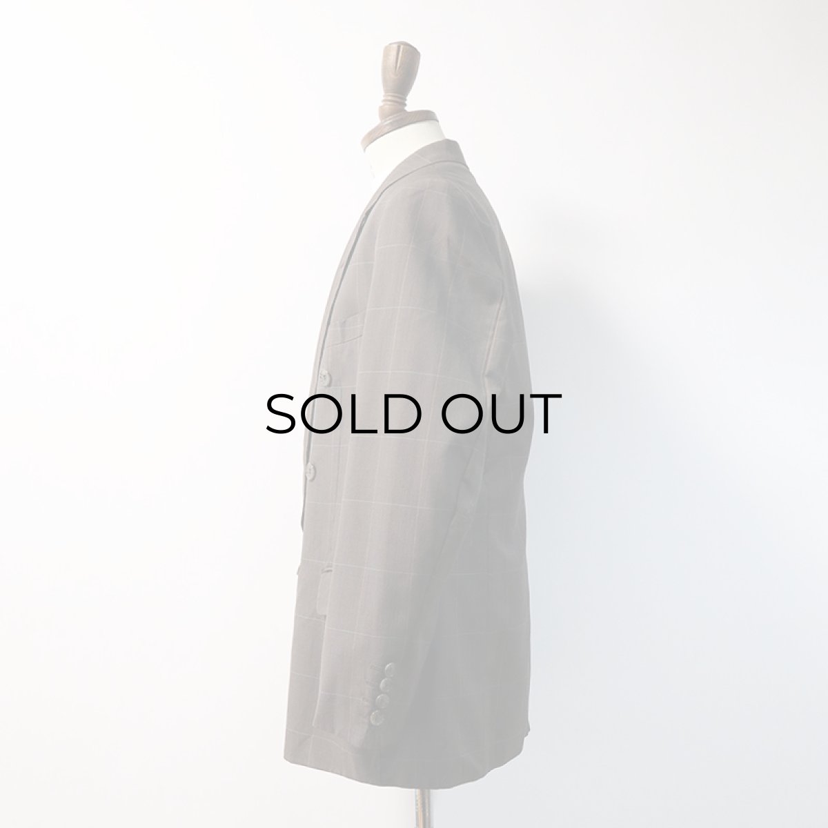 画像12: OLD REDA WOOL WINDOWPANE CHECK W-BREASTED TAILORED JACKET (12)