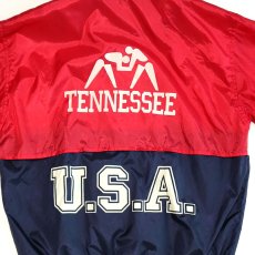 画像9: 80's L.L. Bean NYLON W-PRINT ZIP TRACK JACKET "TENNESSEE STATE WRESTLING TEAM" (9)