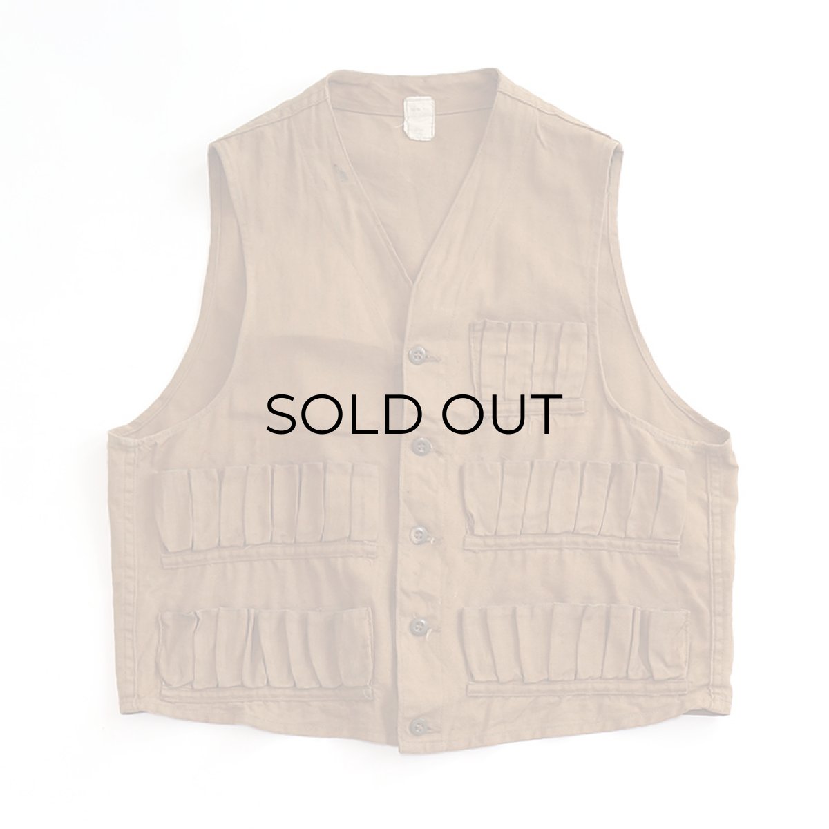 画像1: 〜50's UNKNOWN BRAND COTTON CANVAS HUNTING VEST (1)