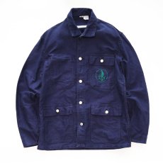 画像1: OLD UNKNOWN BRAND COTTON MOLESKIN EMBROIDERED FRENCH WORK JACKET (1)