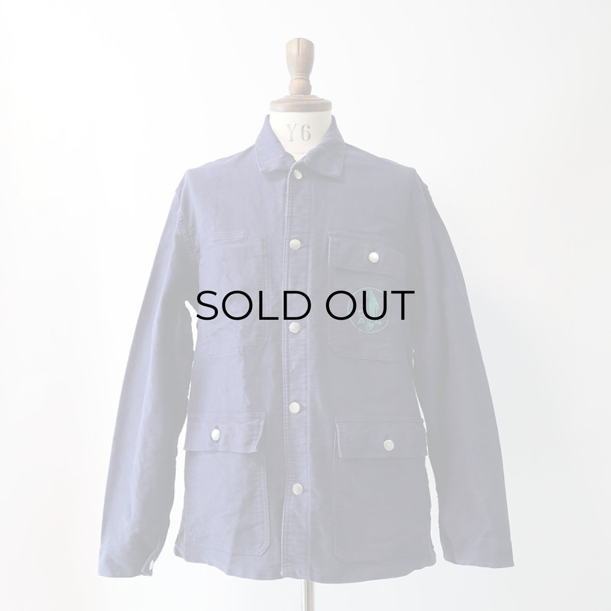 画像10: OLD UNKNOWN BRAND COTTON MOLESKIN EMBROIDERED FRENCH WORK JACKET (10)