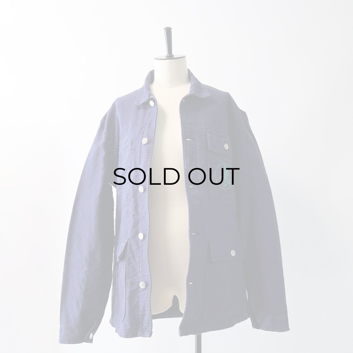 画像13: OLD UNKNOWN BRAND COTTON MOLESKIN EMBROIDERED FRENCH WORK JACKET (13)