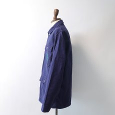 画像11: OLD UNKNOWN BRAND COTTON MOLESKIN EMBROIDERED FRENCH WORK JACKET (11)