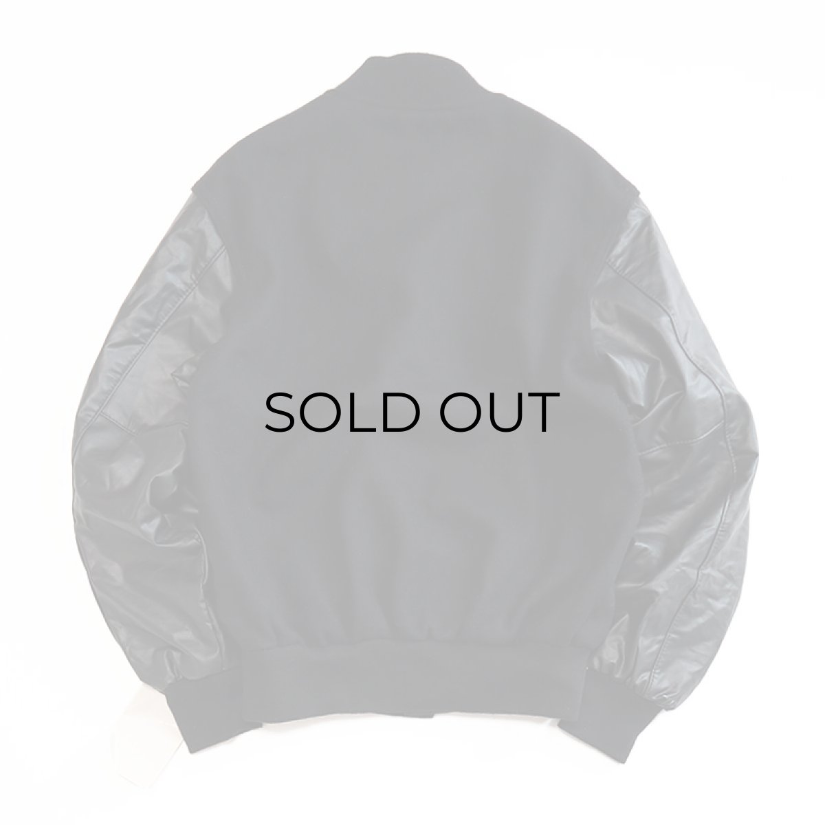 画像3: 〜00's HOLLOWAY WOOL MELTON FAKE LEATHER SLEEVE VARSITY JACKET "MADE IN USA" "DEADSTOCK" (3)