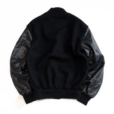 画像3: 〜00's HOLLOWAY WOOL MELTON FAKE LEATHER SLEEVE VARSITY JACKET "MADE IN USA" "DEADSTOCK" (3)
