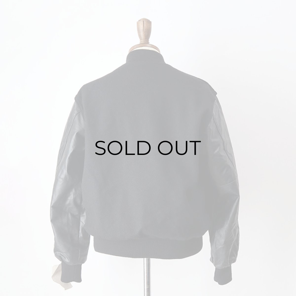 画像15: 〜00's HOLLOWAY WOOL MELTON FAKE LEATHER SLEEVE VARSITY JACKET "MADE IN USA" "DEADSTOCK" (15)