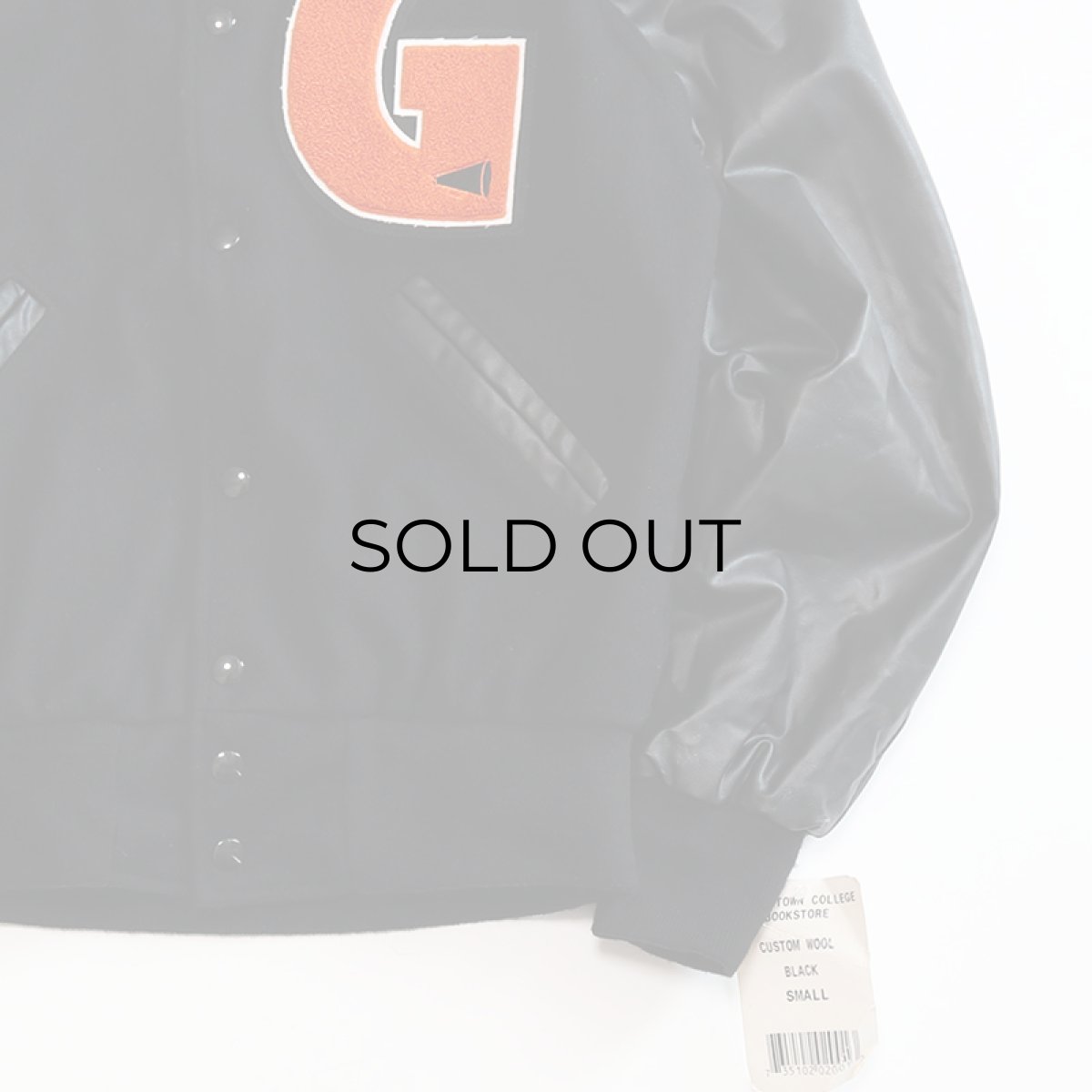 画像5: 〜00's HOLLOWAY WOOL MELTON FAKE LEATHER SLEEVE VARSITY JACKET "MADE IN USA" "DEADSTOCK" (5)