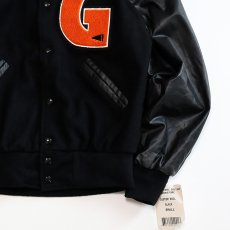画像5: 〜00's HOLLOWAY WOOL MELTON FAKE LEATHER SLEEVE VARSITY JACKET "MADE IN USA" "DEADSTOCK" (5)