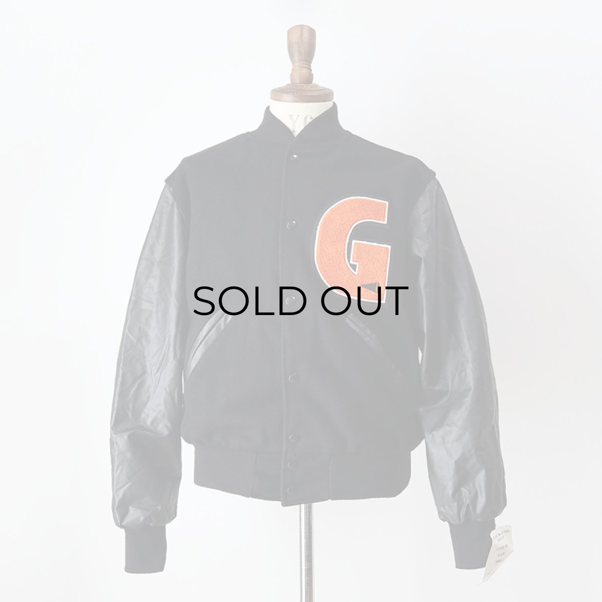 画像13: 〜00's HOLLOWAY WOOL MELTON FAKE LEATHER SLEEVE VARSITY JACKET "MADE IN USA" "DEADSTOCK" (13)