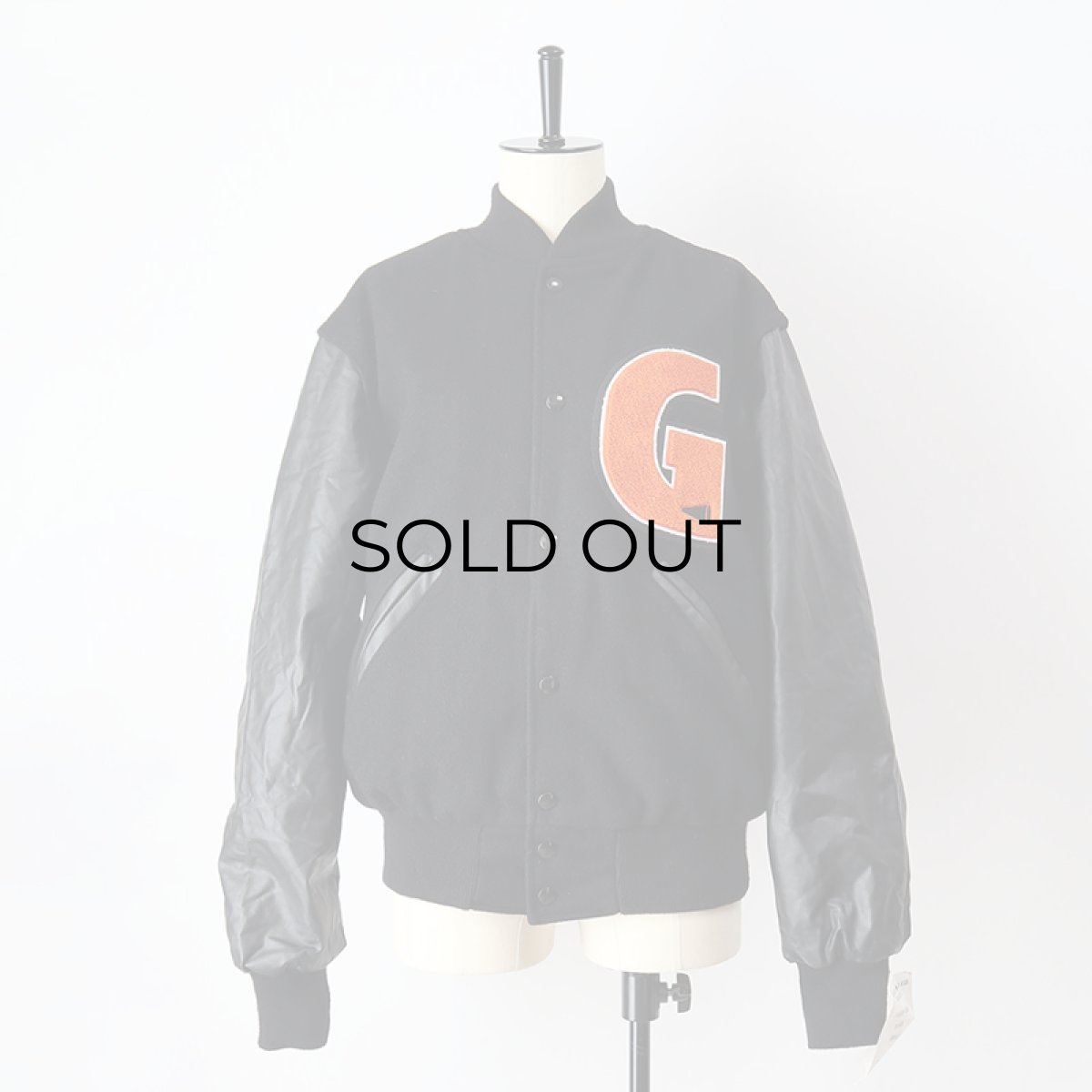 画像16: 〜00's HOLLOWAY WOOL MELTON FAKE LEATHER SLEEVE VARSITY JACKET "MADE IN USA" "DEADSTOCK" (16)