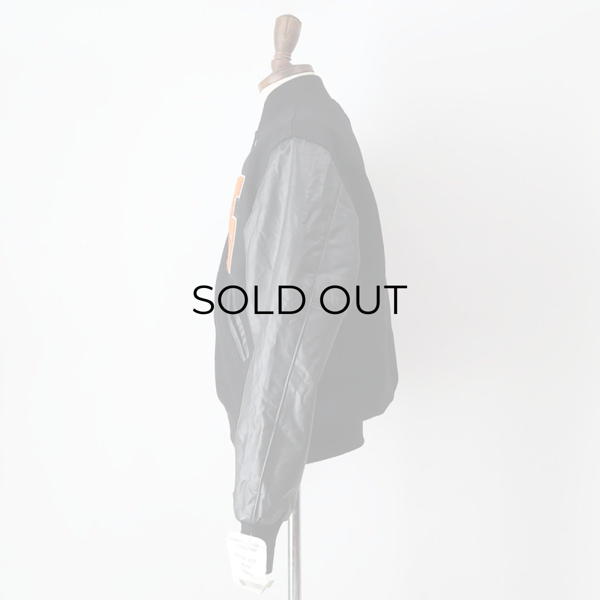 画像14: 〜00's HOLLOWAY WOOL MELTON FAKE LEATHER SLEEVE VARSITY JACKET "MADE IN USA" "DEADSTOCK" (14)