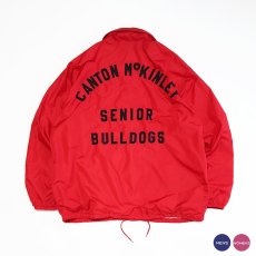 画像1: 70's Swingster NYLON BACK LETTERED FLANNEL LINING SNAP COACH JACKET "CANTON McKINLEY" (1)