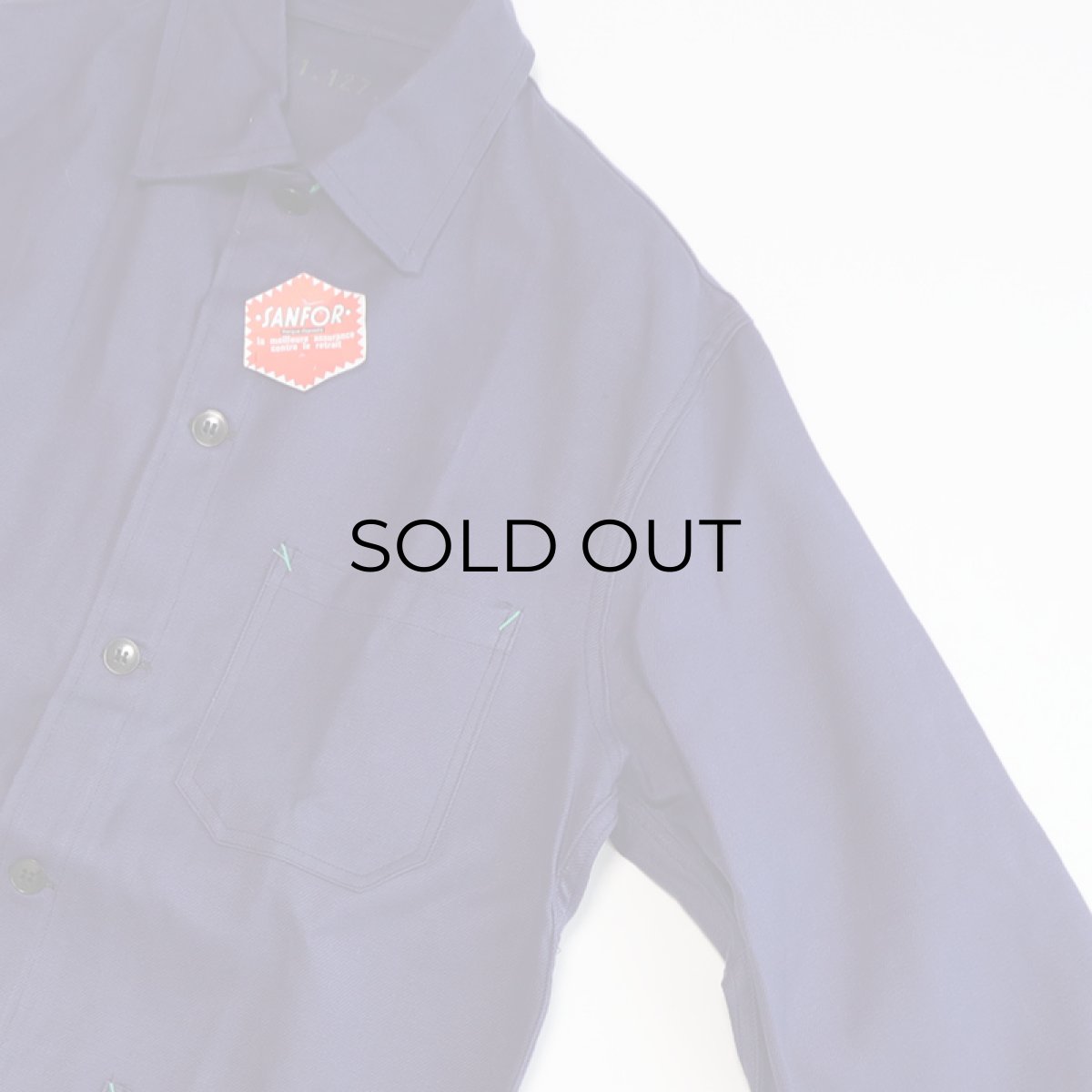 画像4: OLD UNKNOWN BRAND COTTON DRILL FRENCH WORK JACKET "DEADSTOCK" (4)