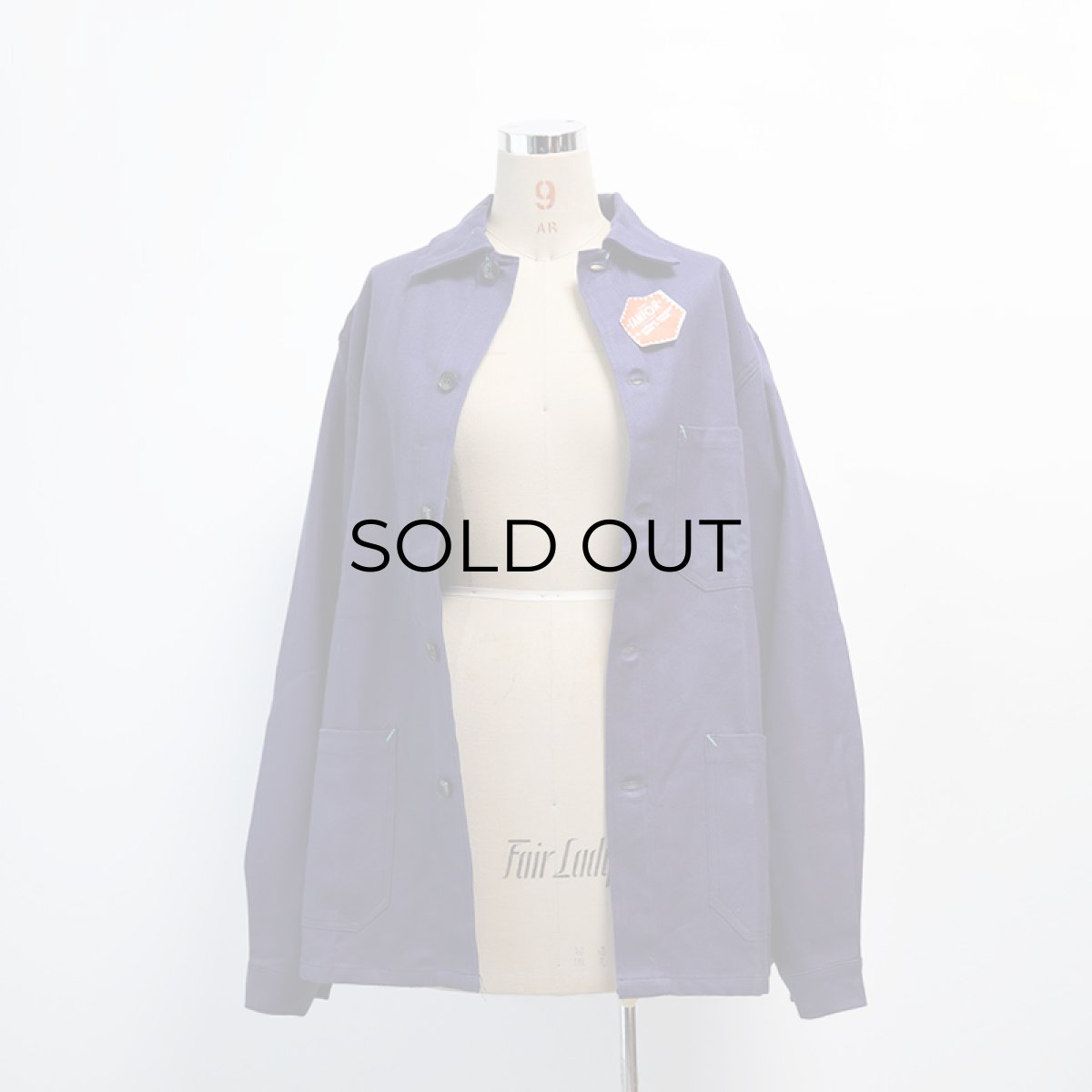 画像16: OLD UNKNOWN BRAND COTTON DRILL FRENCH WORK JACKET "DEADSTOCK" (16)