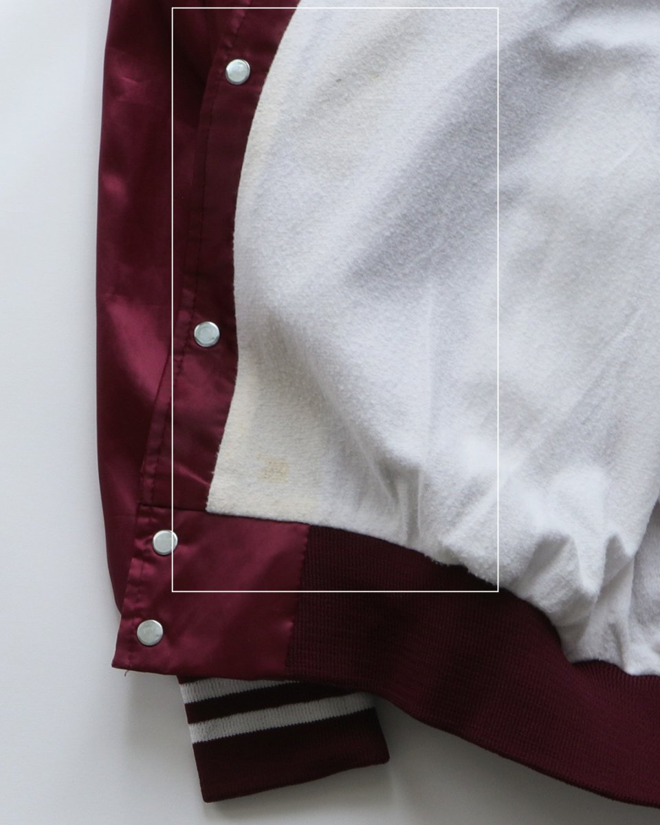 画像9: 〜90's AUBURN NYLON BACK PRINT FLANNEL LINING SNAP BLOUSON "Olympic Gymnastics Center" "MADE IN USA" (9)