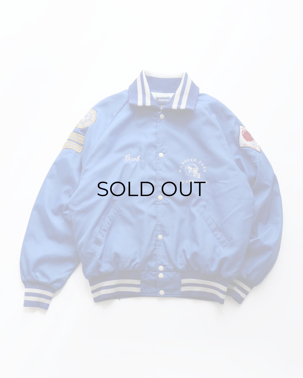 画像1: 〜90's Holloway NYLON BACK PRINT QUILTED LINING SNAP BLOUSON with PATCH "MADE IN USA" (1)