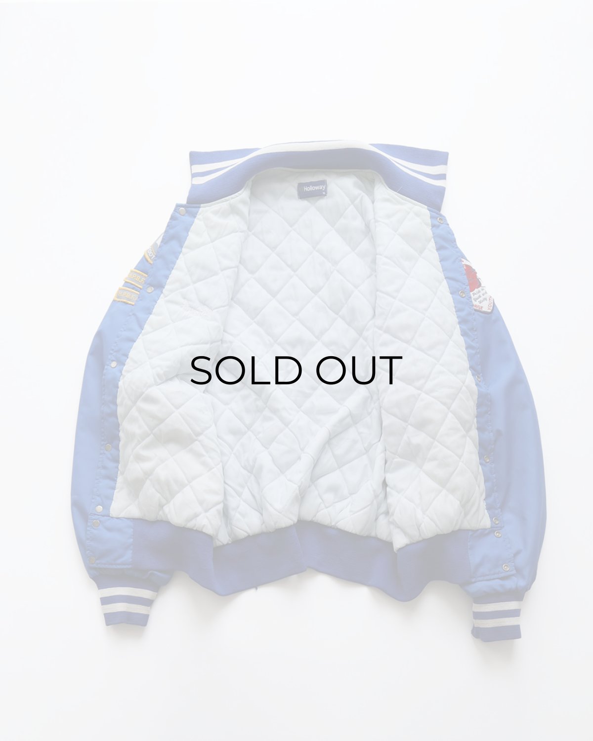画像4: 〜90's Holloway NYLON BACK PRINT QUILTED LINING SNAP BLOUSON with PATCH "MADE IN USA" (4)