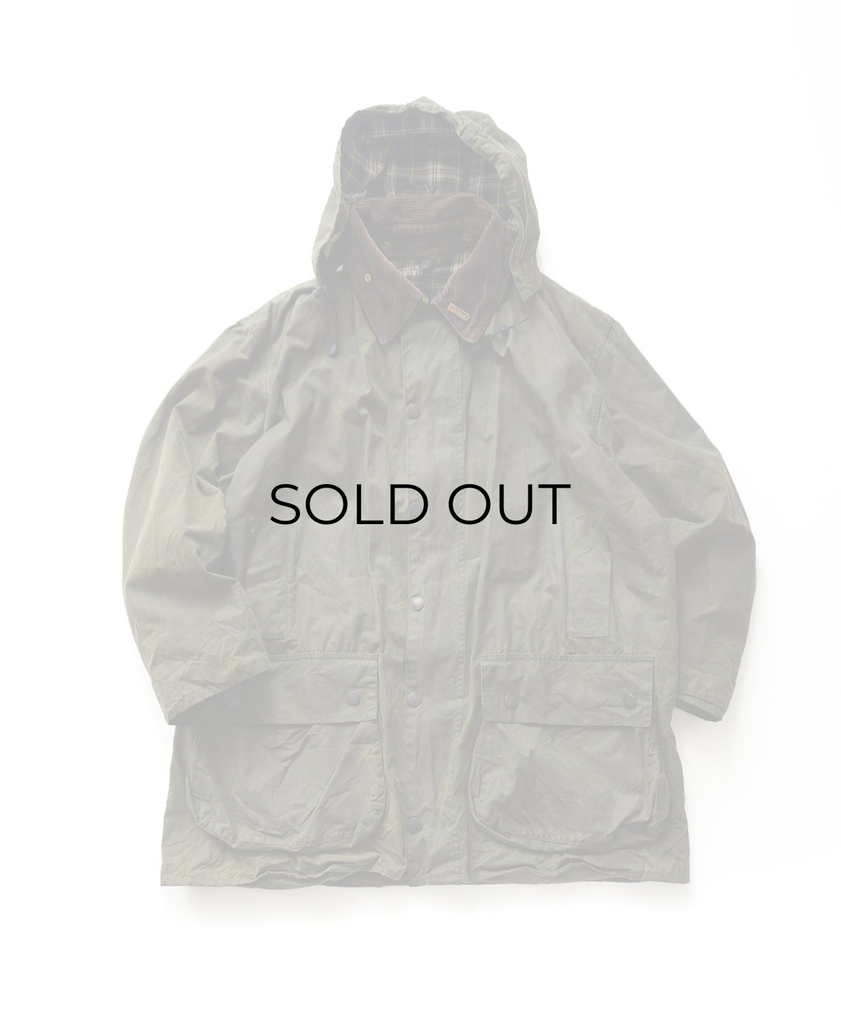 画像1: OLD Barbour "BORDER" WAXED COTTON FIELD COAT with HOOD "MADE IN ENGLAND" (1)