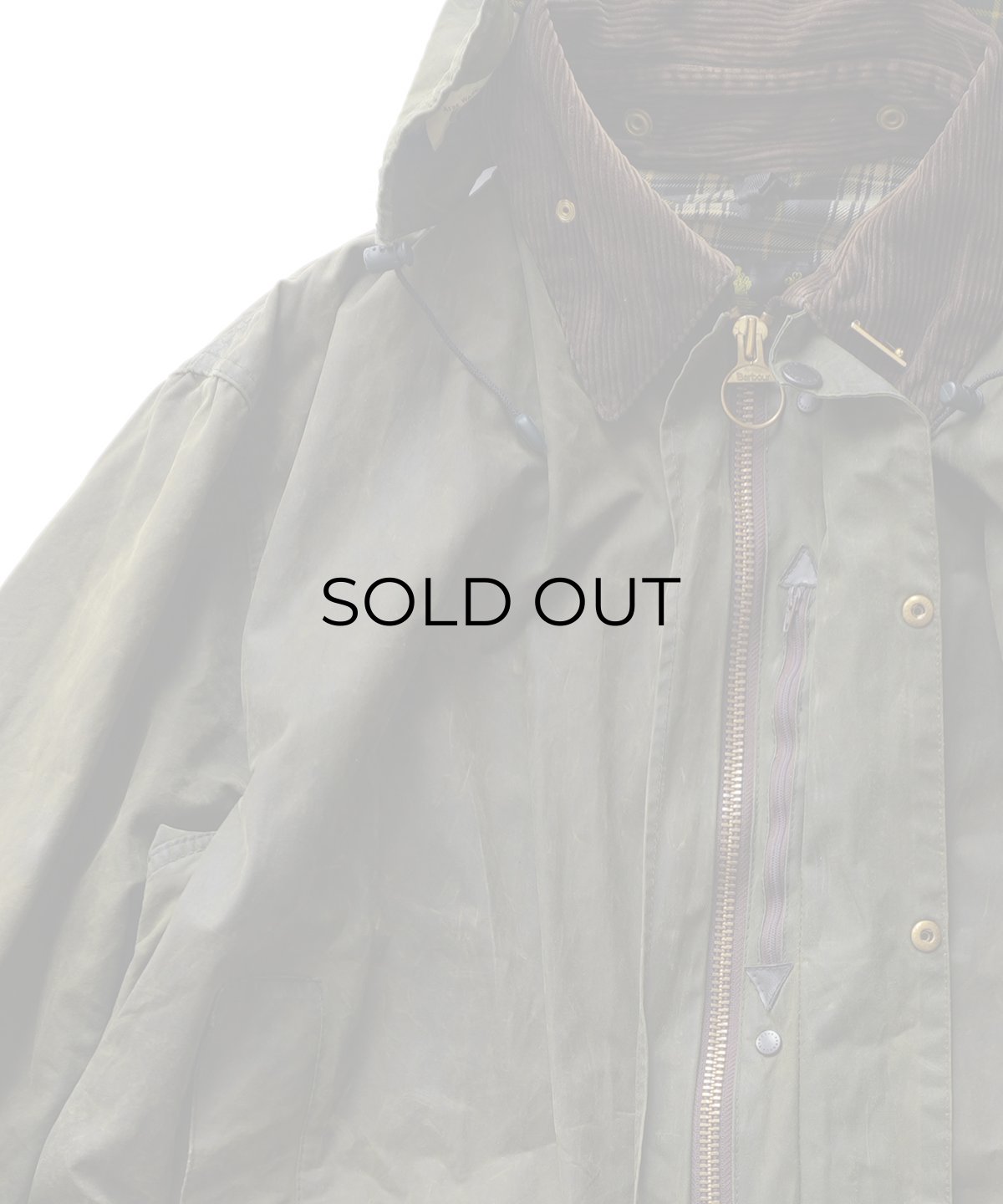 画像5: OLD Barbour "BORDER" WAXED COTTON FIELD COAT with HOOD "MADE IN ENGLAND" (5)