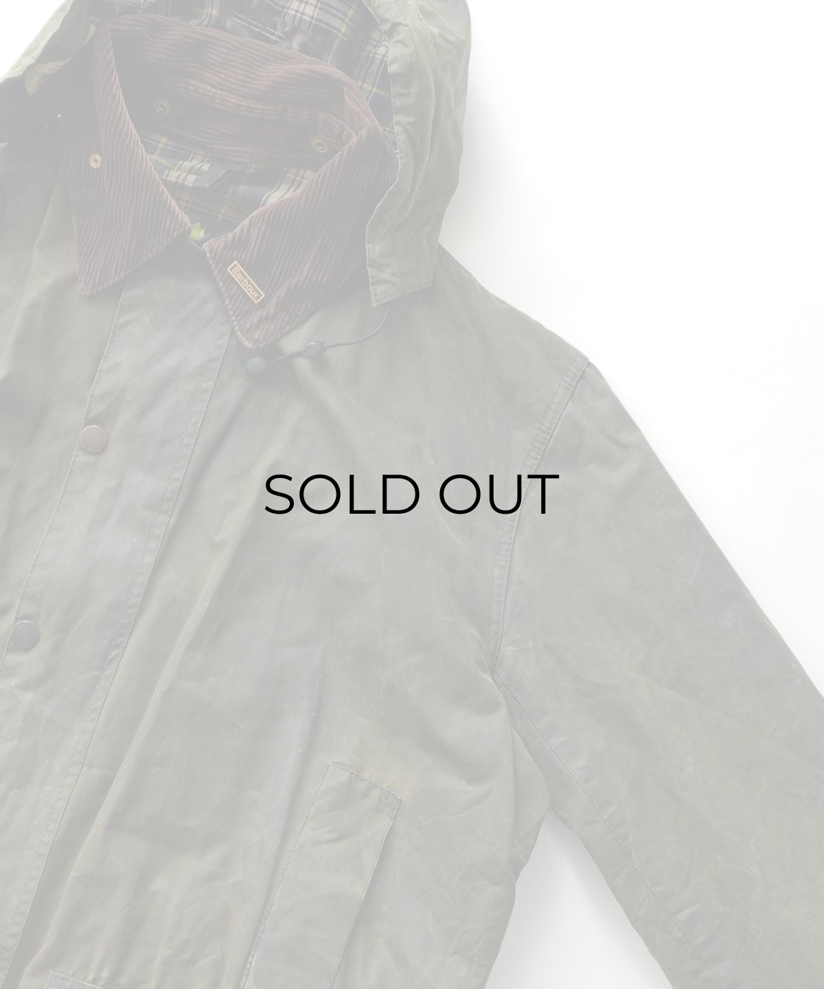 画像4: OLD Barbour "BORDER" WAXED COTTON FIELD COAT with HOOD "MADE IN ENGLAND" (4)