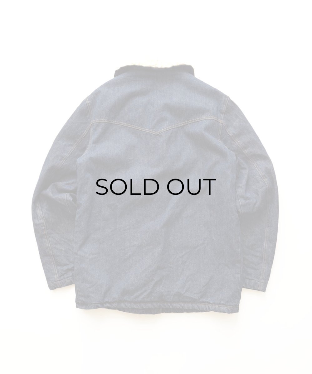 画像3: OLD ETS TERRY CANON DENIM SHAWL COLLAR SNAP SHERPA JACKET "MADE IN ITALY" (3)