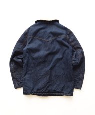 画像3: OLD ETS TERRY CANON DENIM SHAWL COLLAR SNAP SHERPA JACKET "MADE IN ITALY" (3)