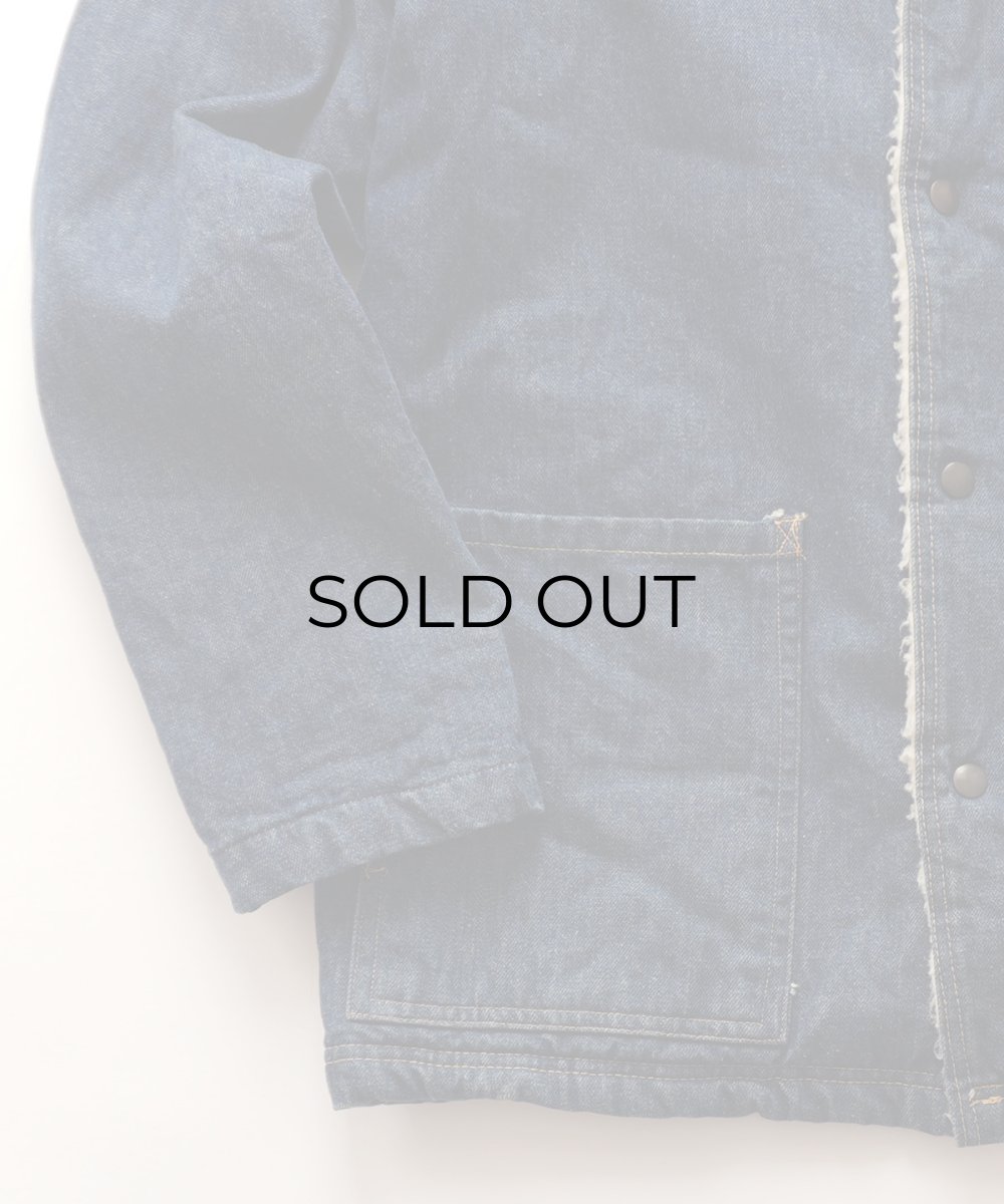 画像5: OLD ETS TERRY CANON DENIM SHAWL COLLAR SNAP SHERPA JACKET "MADE IN ITALY" (5)