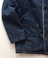 画像5: OLD ETS TERRY CANON DENIM SHAWL COLLAR SNAP SHERPA JACKET "MADE IN ITALY" (5)