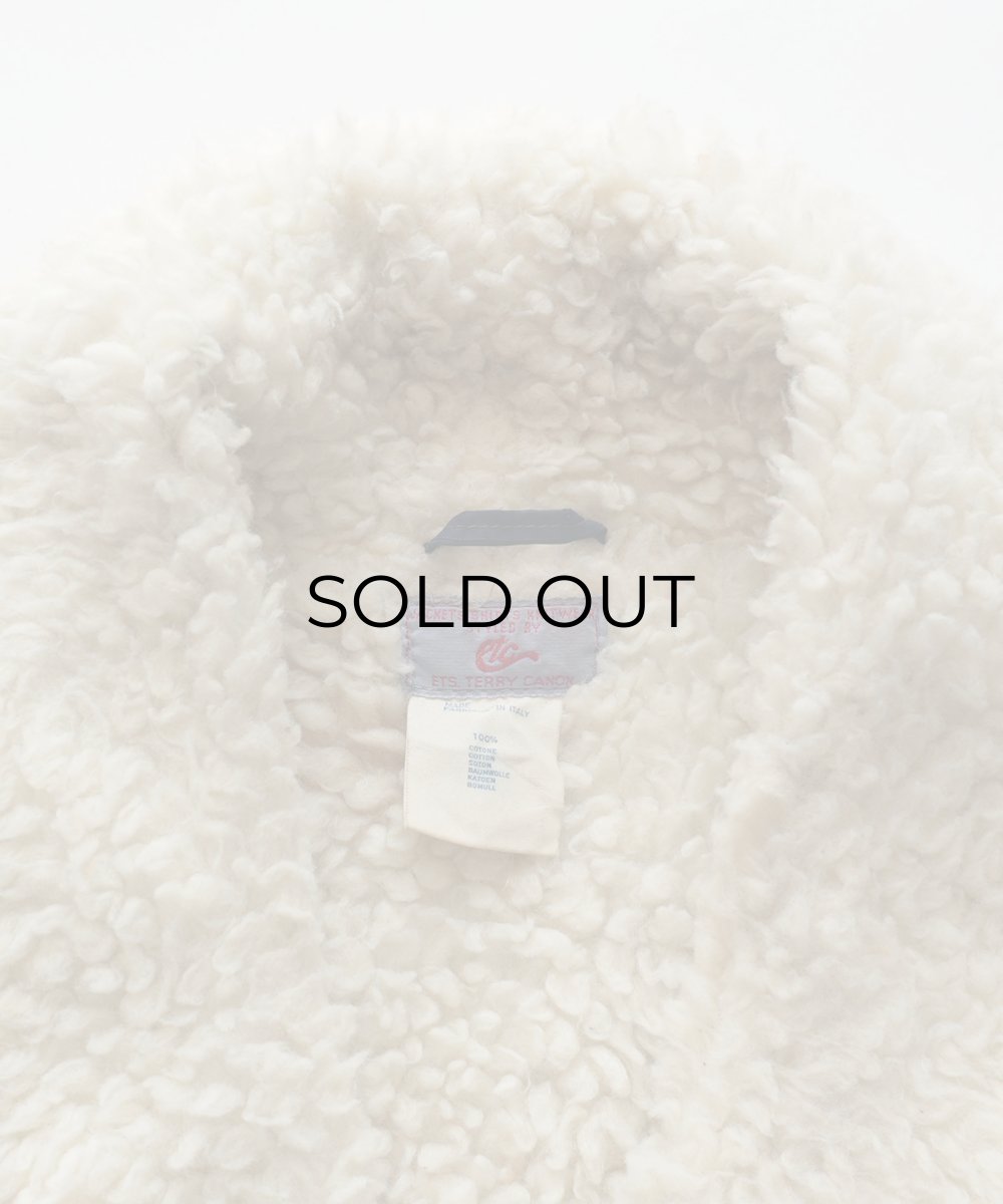 画像8: OLD ETS TERRY CANON DENIM SHAWL COLLAR SNAP SHERPA JACKET "MADE IN ITALY" (8)