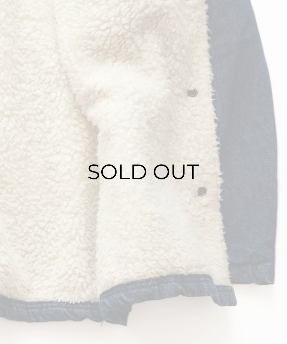 画像7: OLD ETS TERRY CANON DENIM SHAWL COLLAR SNAP SHERPA JACKET "MADE IN ITALY" (7)