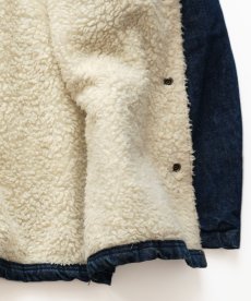 画像7: OLD ETS TERRY CANON DENIM SHAWL COLLAR SNAP SHERPA JACKET "MADE IN ITALY" (7)