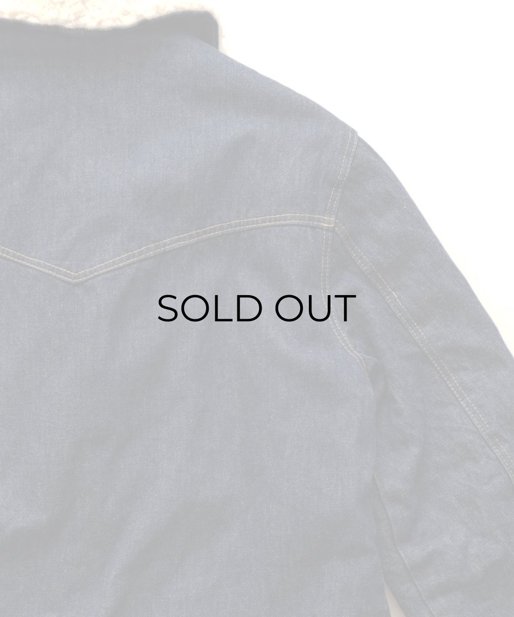 画像6: OLD ETS TERRY CANON DENIM SHAWL COLLAR SNAP SHERPA JACKET "MADE IN ITALY" (6)
