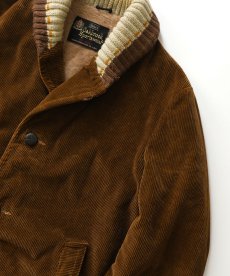 画像4: 60's Sears "Oakbrook Sportswear" WIDE WALE CORDUROY BOA LINING RIB SHAWL COLLAR CAR COAT (4)