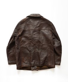 画像3: 60's UNKNOWN BRAND LEATHER WOOL LINING W-BREASTED FRENCH WORK JACKET "Corbusier Jacket" (3)