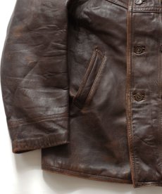 画像5: 60's UNKNOWN BRAND LEATHER WOOL LINING W-BREASTED FRENCH WORK JACKET "Corbusier Jacket" (5)