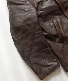 画像12: 60's UNKNOWN BRAND LEATHER WOOL LINING W-BREASTED FRENCH WORK JACKET "Corbusier Jacket" (12)