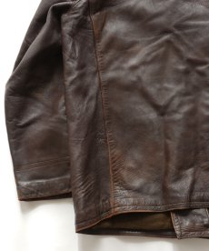 画像8: 60's UNKNOWN BRAND LEATHER WOOL LINING W-BREASTED FRENCH WORK JACKET "Corbusier Jacket" (8)