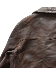 画像7: 60's UNKNOWN BRAND LEATHER WOOL LINING W-BREASTED FRENCH WORK JACKET "Corbusier Jacket" (7)